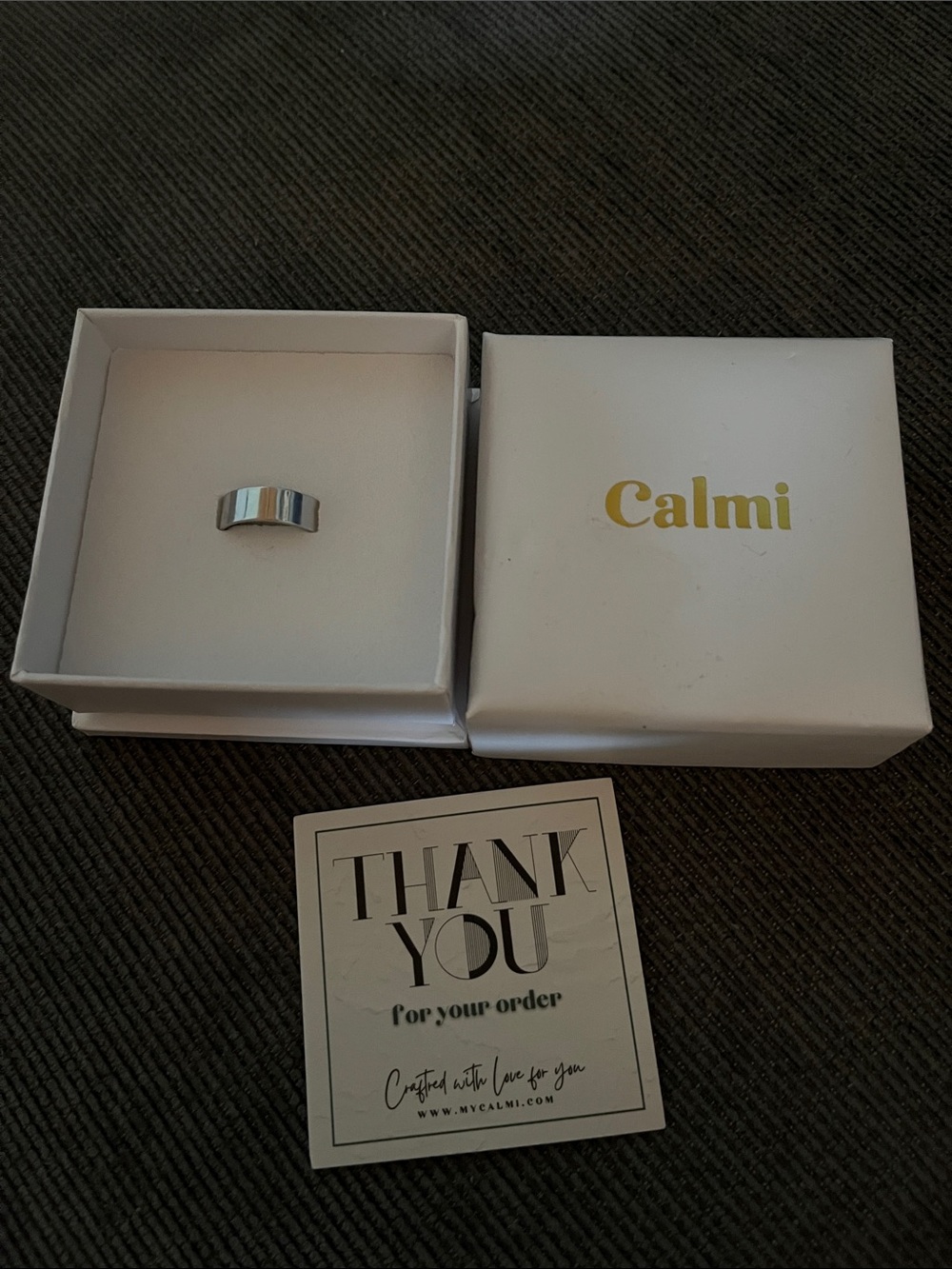 Calmi Silver Polished Band Ring